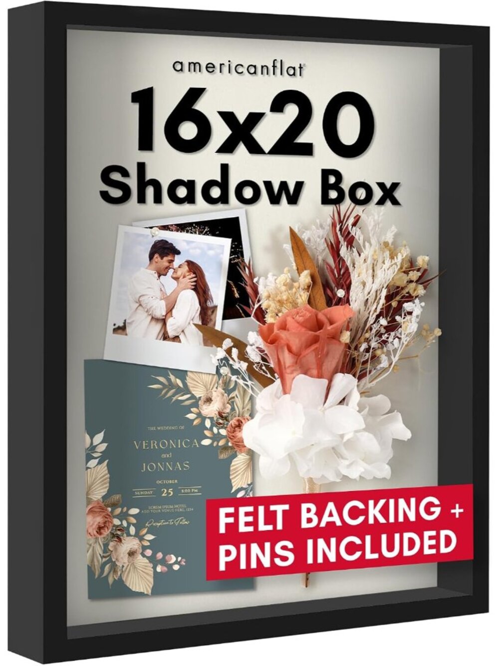 16x20 Shadow Box Frame - Engineered Wood - Black